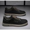 2023 New Men's Fashion Casual Leather Shoes Non-slip Wear-resistant Sports Shoes Comfortable Flat Slip-on Casual Shoes Shoes Men