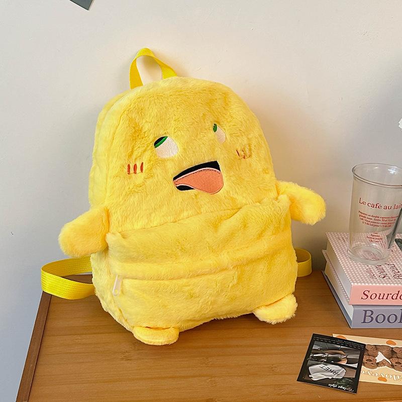 Little fat dragon funny plush backpack large capacity new plush bag backpack kindergarten school bag