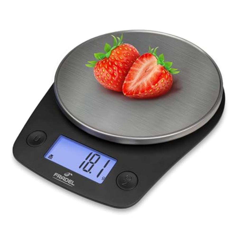 

0.1g Digital Kitchen Food Scale in Grams Ounces - 11lb for Cooking Baking Weight Loss - Round United States