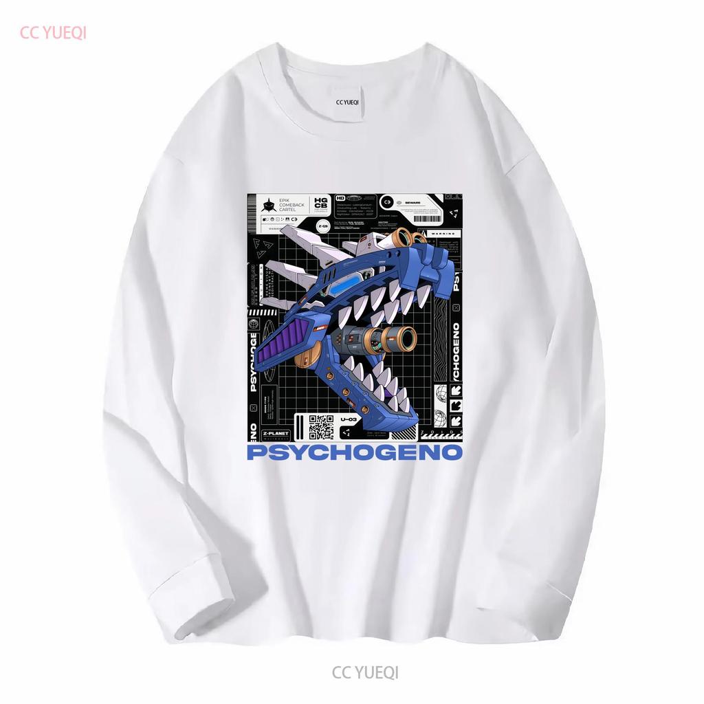 Psychogeno T shirt Zoid Geno Series Saurer Anime Zoids Dinosaurs mecha vintage Washed Top For Everyday Wear Slightly Stretched