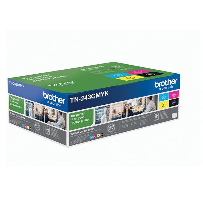 Pack 4 toners Brother TN-243CMYK - Impression jusqu'à 1 000 pages