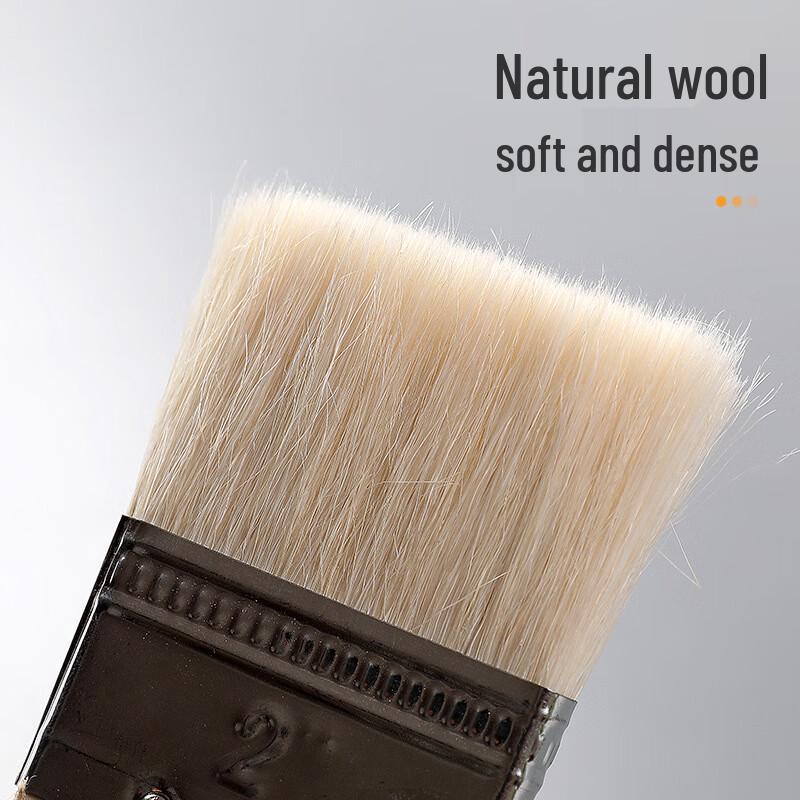 5-Pack 3-inch Soft Wool Paint Brushes with Wooden Handle