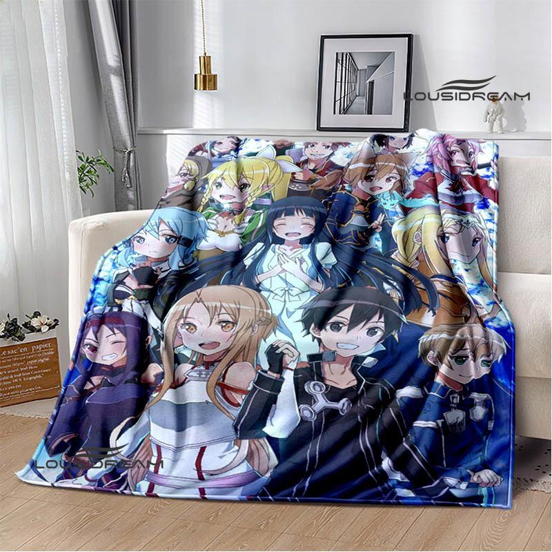 Cartoon Sword Art Online Printed Blankets Picnic Blanket Warm Flannel Blankets Home Bed Linings Blankets for Beds Birthday Gift