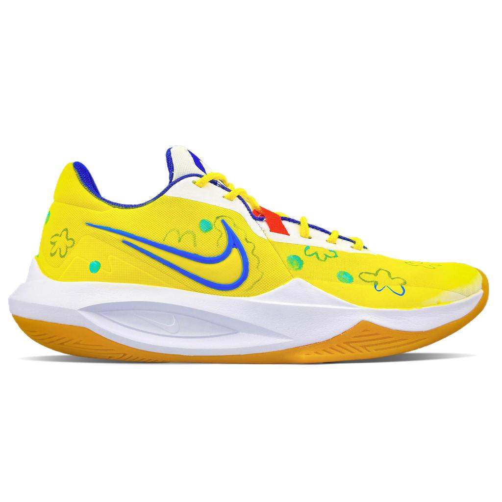 Nike Precision 6 Abrasion Resistant Low top Basketball Shoes Men's Pink Yellow HV1796-141(team1053-)
