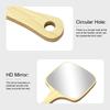 Wooden Fiber Handheld Square Mirror Barber Shop Portable Handle Mirror High Definition European Style Wooden Mirror For Women