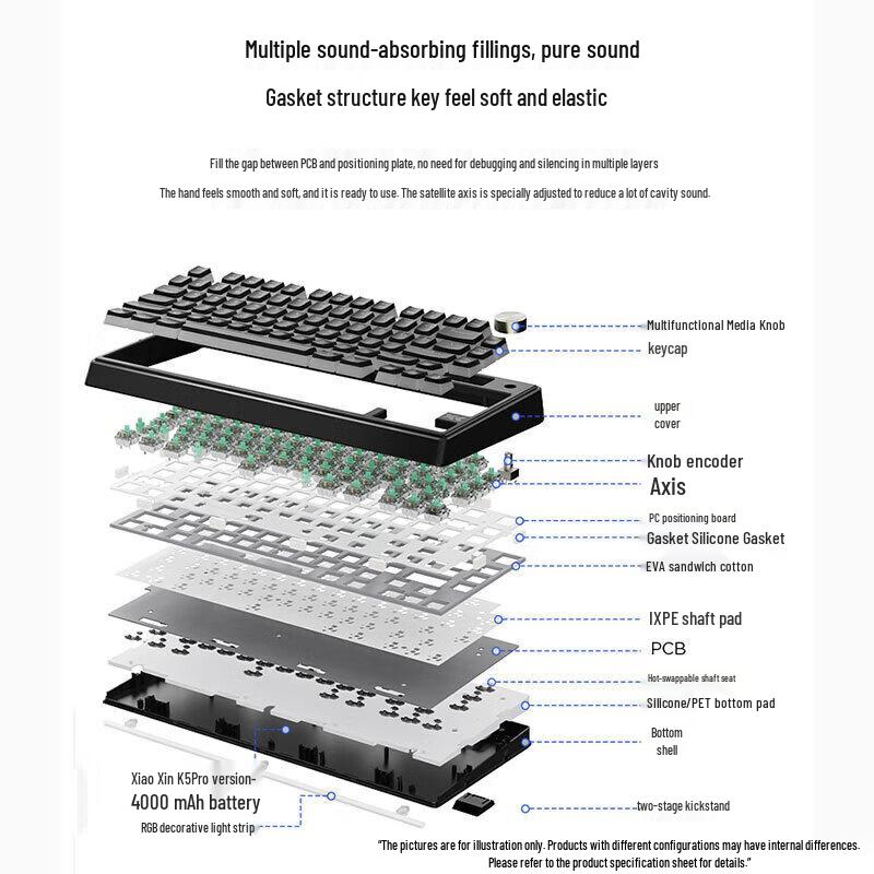 Lenovo Xiaoxin K5 Pro Tri-Mode Custom Mechanical RGB Gaming Keyboard