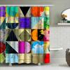 Abstract Colorful Bathroom Shower Curtain With Geometric Design Modern Bath Decor For Home Decoration