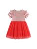 New Summer Striped Mesh Embroidered Princess Dress for Girls: European Style, Cute and Long