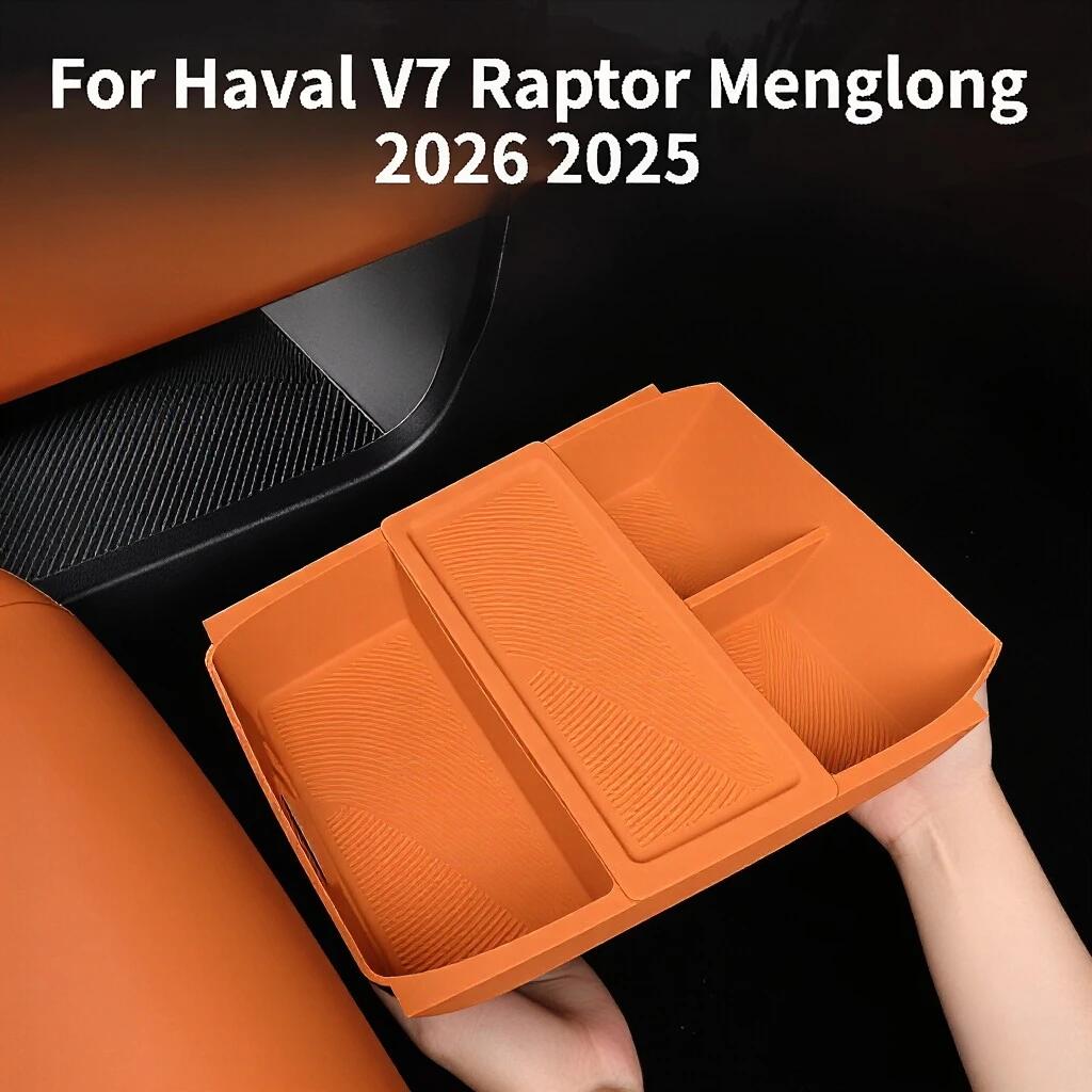 For Haval V7 Raptor Menglong 2026 2025 Silicone Center Console Armrest Box Lower Storage Box Interior Tidying Accessories