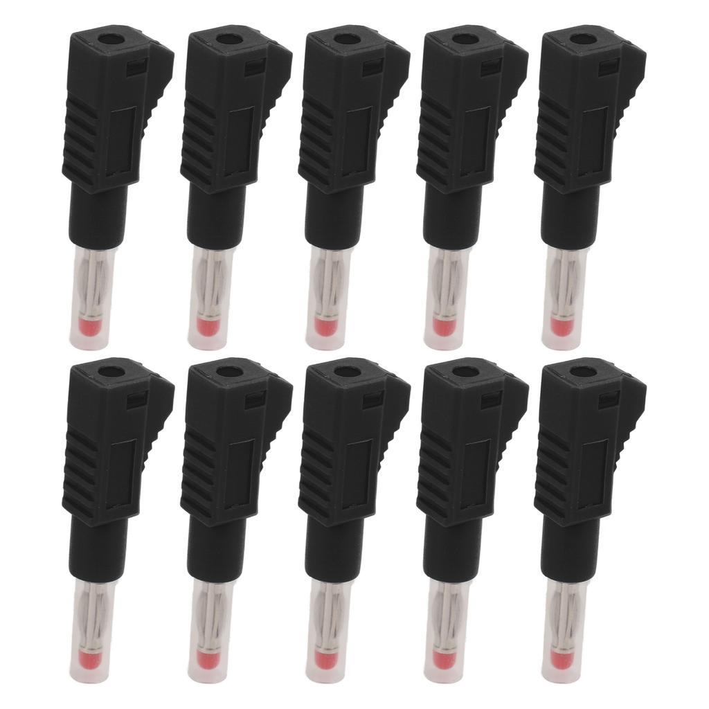 10PCS Telescopic Banana Plugs 4mm CAT II 600V 32A PE Sheath for Industrial Security 3C Digital EquipmentBlack