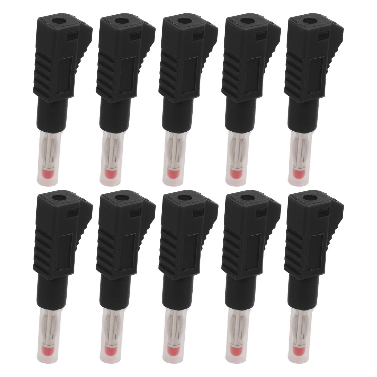 

10PCS Telescopic Banana Plugs 4mm CAT II 600V 32A PE Sheath for Industrial Security 3C Digital EquipmentBlack чорний