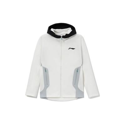Li-Ning Professional Basketball Series Logo Print Hooded Sports Jacket Men Outerwear White AWDS105-1