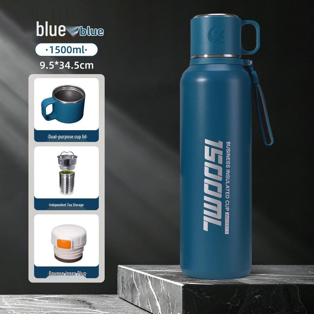 Large Capacity 316 Stainless Steel Thermos with Tea Infuser – Portable, Leak-Proof Bottle for Hot/Cold Retention