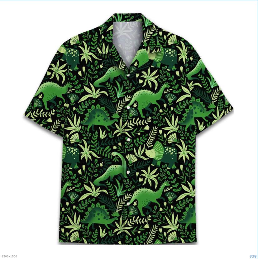 A new large-size men's fashion digital printing short-sleeved shirt in summer from the source manufacturer