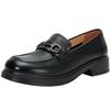 Baitiansen Women's Leather Thick-Sole Horsebit Loafers