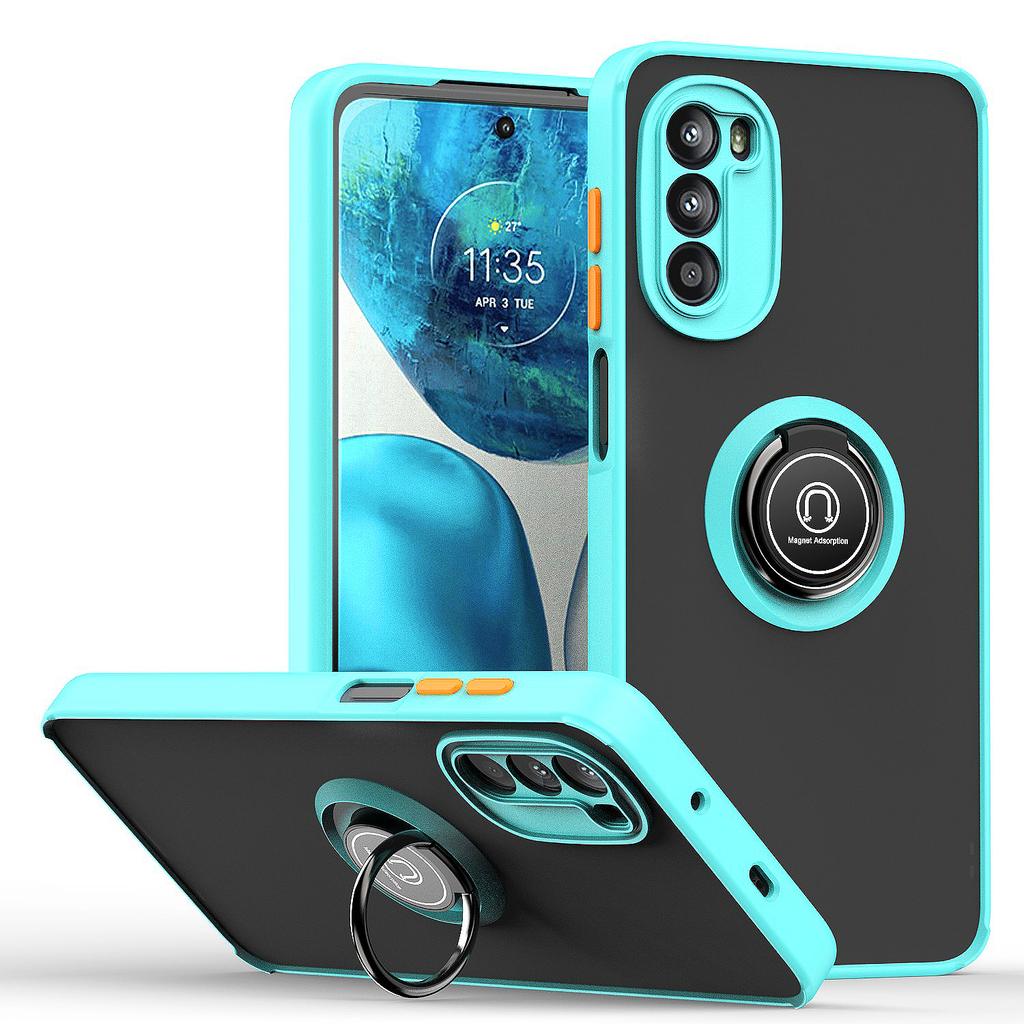 Fashion Model Ring Holder Hard PC Case For Motorola Moto G52 G22 G31 G41 G42 G60 G60S G20 Moto G52 Shockproof Silicone Back Case