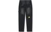 Li Ning Jeans Men's Black Denim Moderate Straight Fit Pants AJQT375-2