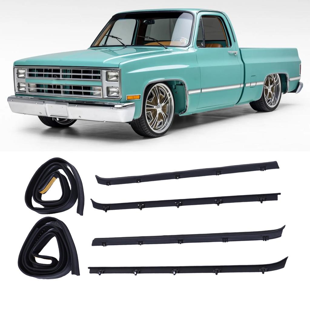 Front Door Window Weatherstrip Kit 15569071 Sweep Felt Trim   Run Channel   Replacement for C1500 C2500 C3500 K1500  00 K3500