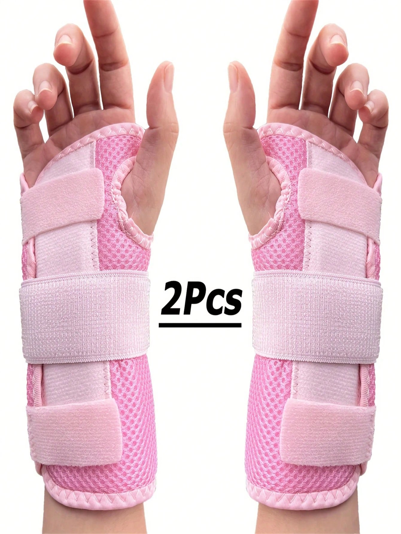 

1Pc/2Pcs Double-Layer Wristband - Sturdy Support, Breathable Mesh Design, Suitable for Sports Healing, Hand Relaxation, Stable Fit, a Must-Have for A L розовый