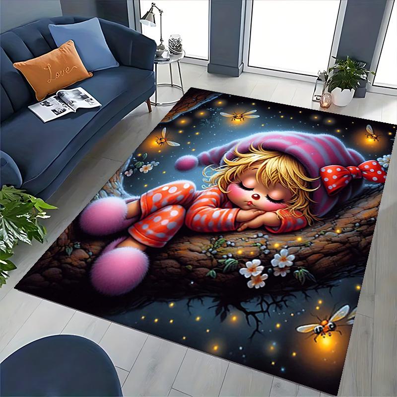 1pc Anime Cartoon Design Firefly Theme Chair Mat - Non-Slip Carpet for Office Use, Festive Gift, Suitable for Home Decor, Living Room, Bedroom, Game R