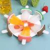 1pc 4Grids DIY Ice Cream Mold with Cover Fruit Shape Homemade Ice Popsicle Mould Frozen Juice Milk Cute Kitchen Ice Cream Make Tools