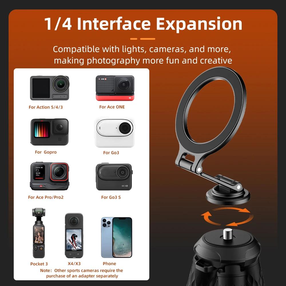 Flymile Magnetic Flexible Tripod Octopus Magself Tripod For iPhone Magsafe Accessories Travel Vlog Selfie Video Selfie Stick