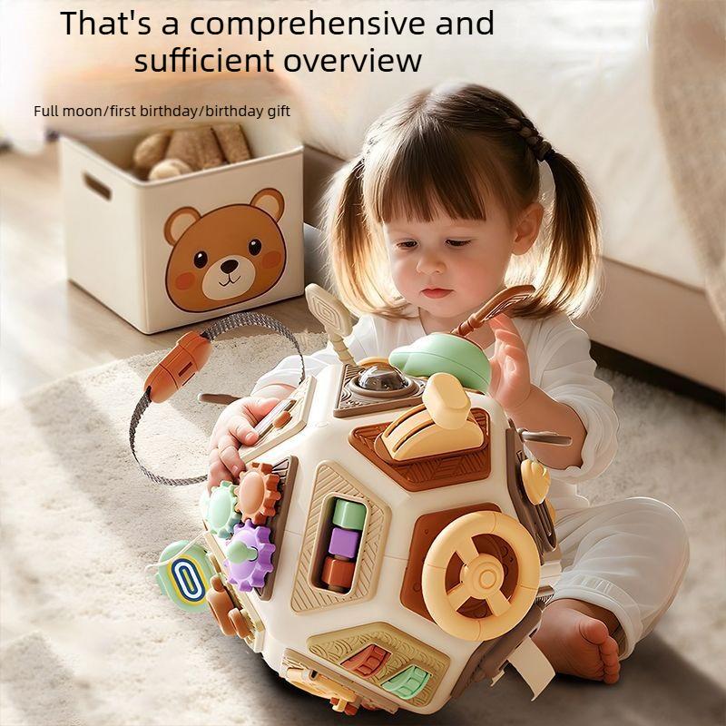 Multifunctional Multi-faceted Baby Rattle Toy for Babies Aged 0-3 Years, Montessori Fine Motor Skills Early Education Steering Wheel
