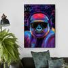 Street Pop Art Fun Animals Monkeys Wearing Headphones Posters Prints Game Handles Canvas Painting Wall Art for Home Decor