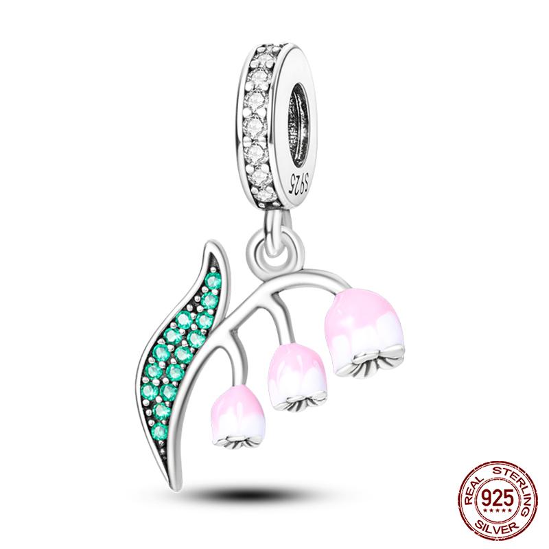 100% Copper Butterfly Flower Blue Zircon Charms Beads Fit Qikaola Original Bracelets Exquisite Diy Jewelry Gift