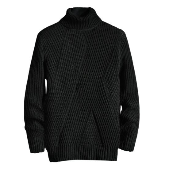 Turtleneck Men Sweater Thick Acrylic Fiber Winter Autumn Base Shirt for Daily Wear