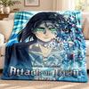 Attack On Titan Blanket Flannel Blanket Soft Cozy Plush Throw for Sofa Bed Lightweight Home Decoration Outdoor Camping