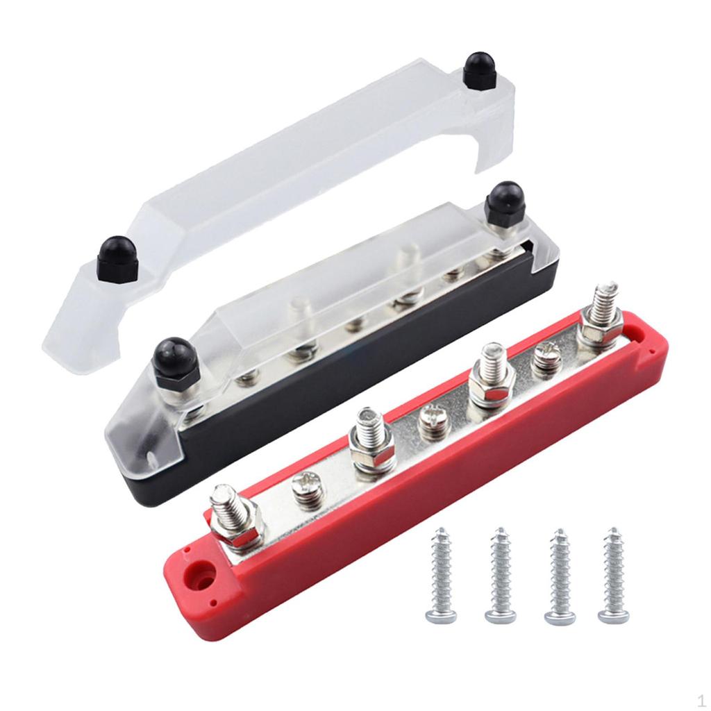 Power Distribution Block, 150 Amp, with Cover 3 Terminal Screws Durable Replace Parts,