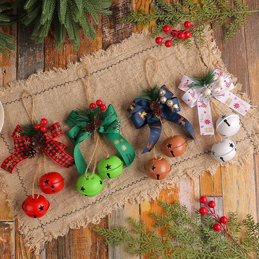 Christmas Bells For Decoration Bow Bells Room Decor For Trees Party Supplies Home Decorations For Porch Window Wall Fireplace