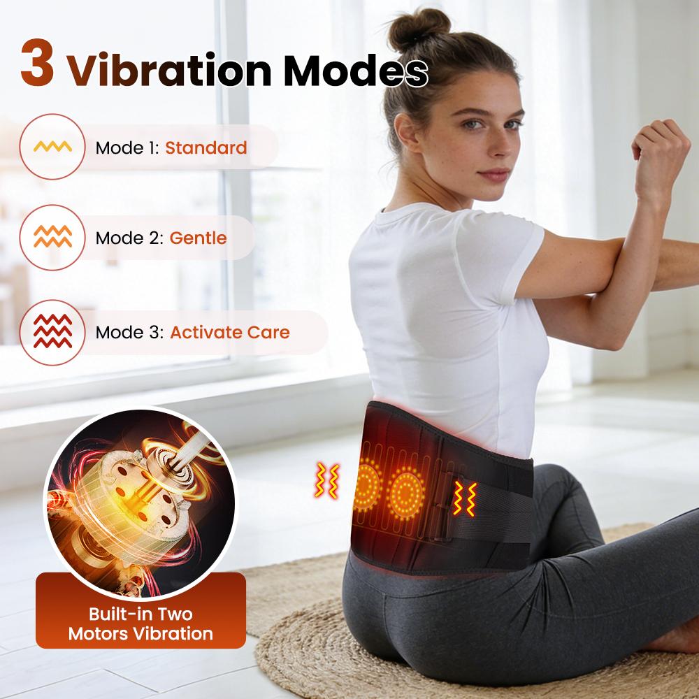 Electric Heating Waist Massager Belts Vibration Heated Pads Back Protector Adjustable Lumbar Compression Support Brace Belt