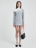 Ce Yeon Turtle Neck Double Layered Mini Dress Melange Gray