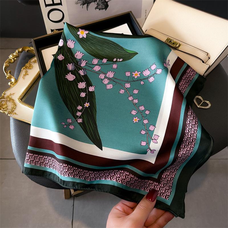 Cat Paw Print 70*70cm Silk Square Scarf Women Soft Satin Foulard Bag Ribbon Female Hairband Neckerchief Hijab Scarfs Headband