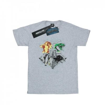 Womens/Ladies Hogwarts Painted Crest Cotton Boyfriend T-Shirt