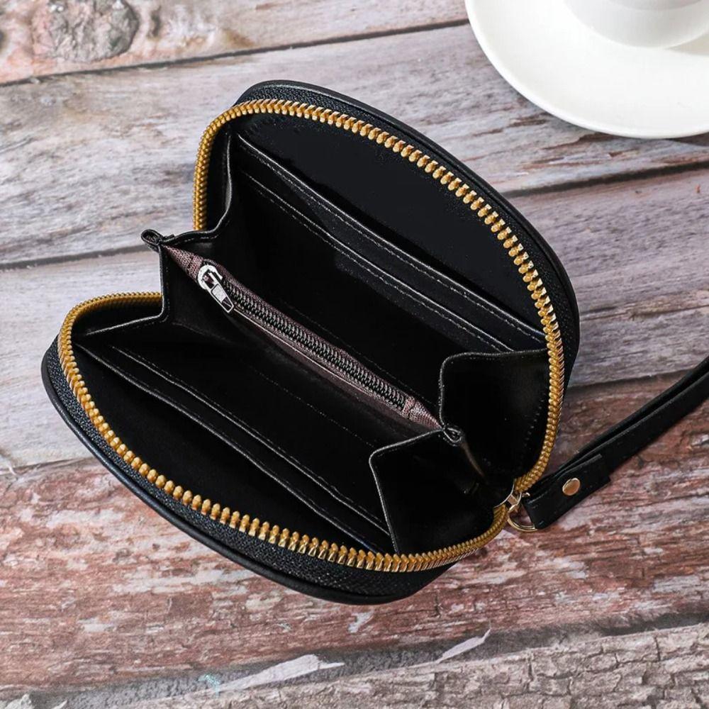 Zipper Cute Cat Short Wallet Cartoon Card Holder Mini PU Leather Card Bag  Female