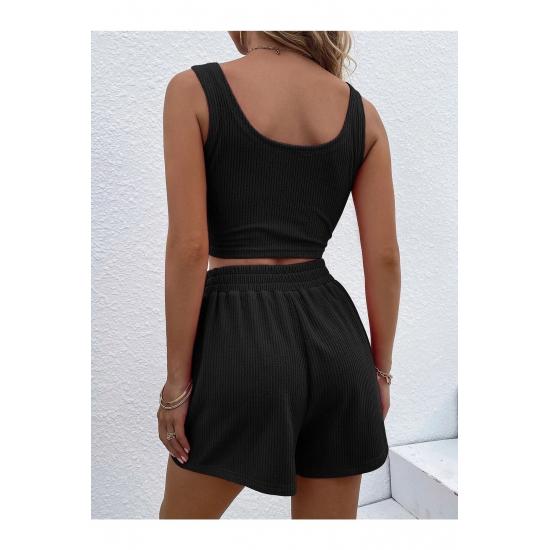 Women's Camisole Ribbed Shorts Set Pajamas & Sleepwear Sets