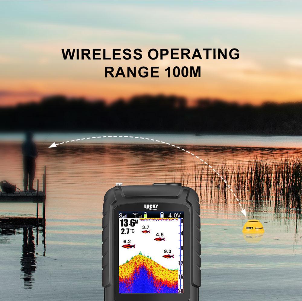 Šťastný bezdrátový HD vyhledávač ryb s barevným displejem - Prémiový podvodní sonar pro rybolov