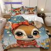 Elk Pattern Bedding Quilt Set Quilt Cover Pillowcase Home Decoration Birthday Gift (1 * Duvet Cover + 2 * Pillowcase, Without Core)