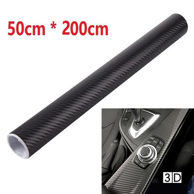 Decalcomanie per adesivi con rotolo di pellicola vinilica in fibra di carbonio nero opaco 3D per auto da 50x200 cm
