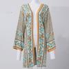 Women's  Summer Casual Fashion Print  Sleeve Loose Holiday Long Cardigan Top