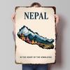 Nepal Im Herzen des Himalayas Metallposter Benutzerdefinierte Wandkunst Retro Vintage Blechschilder für Man Cave Garage Dekoration Raum