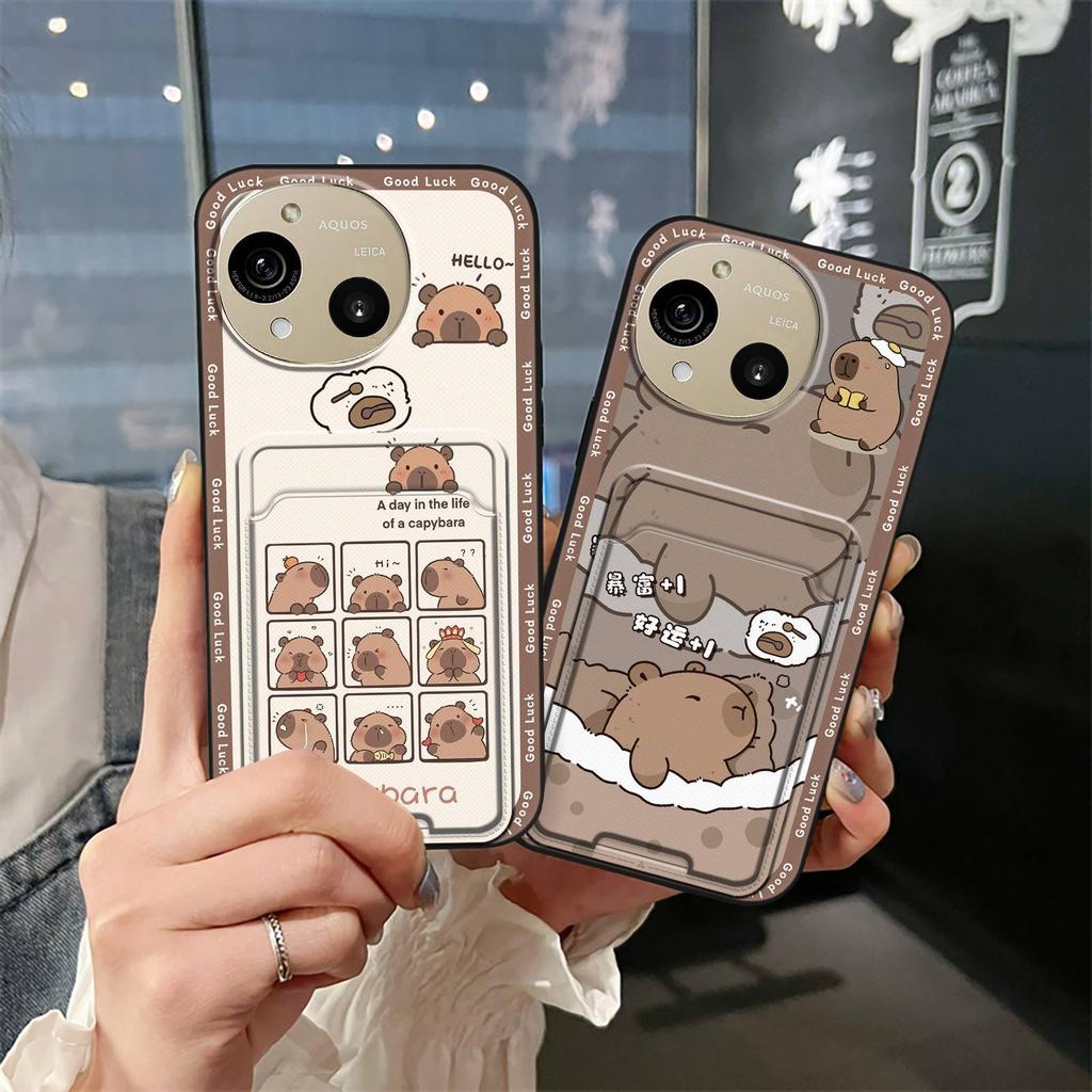 Cartoon Durable Phone Case For Sharp Aquos R10/SH-51F Shockproof Soft case Fashion Design Card sleeve Anti-knock Cute