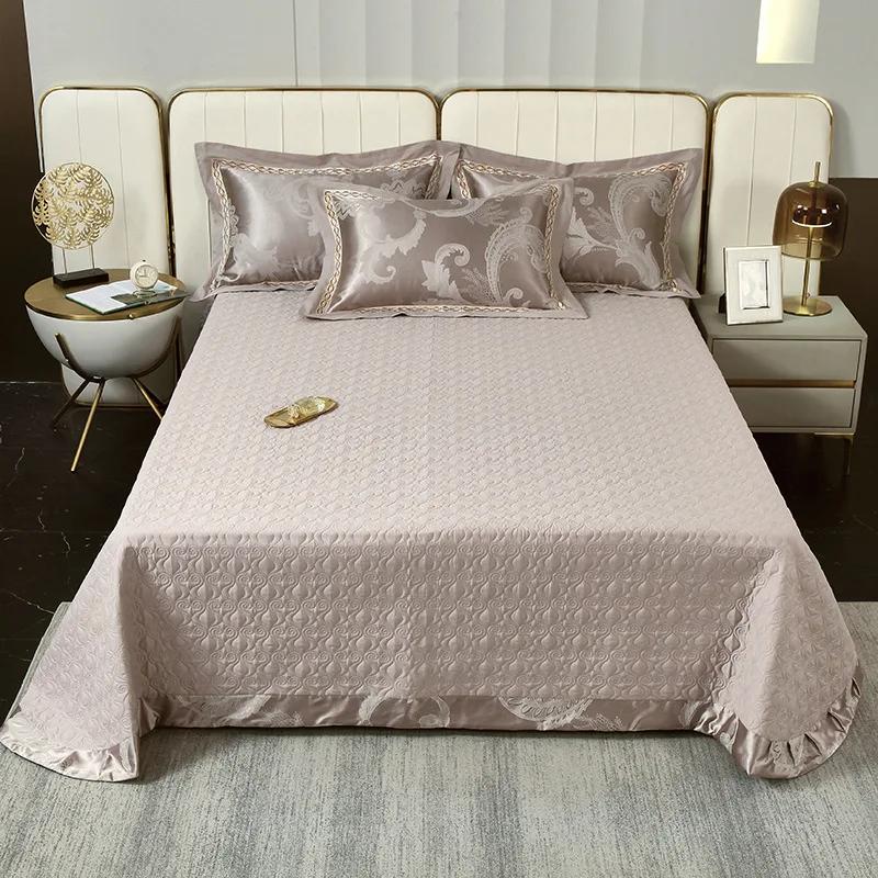 European relief pure cotton quilted quilted cotton bed cover single piece cotton thickened bed cover double bed cover 3 pcs set