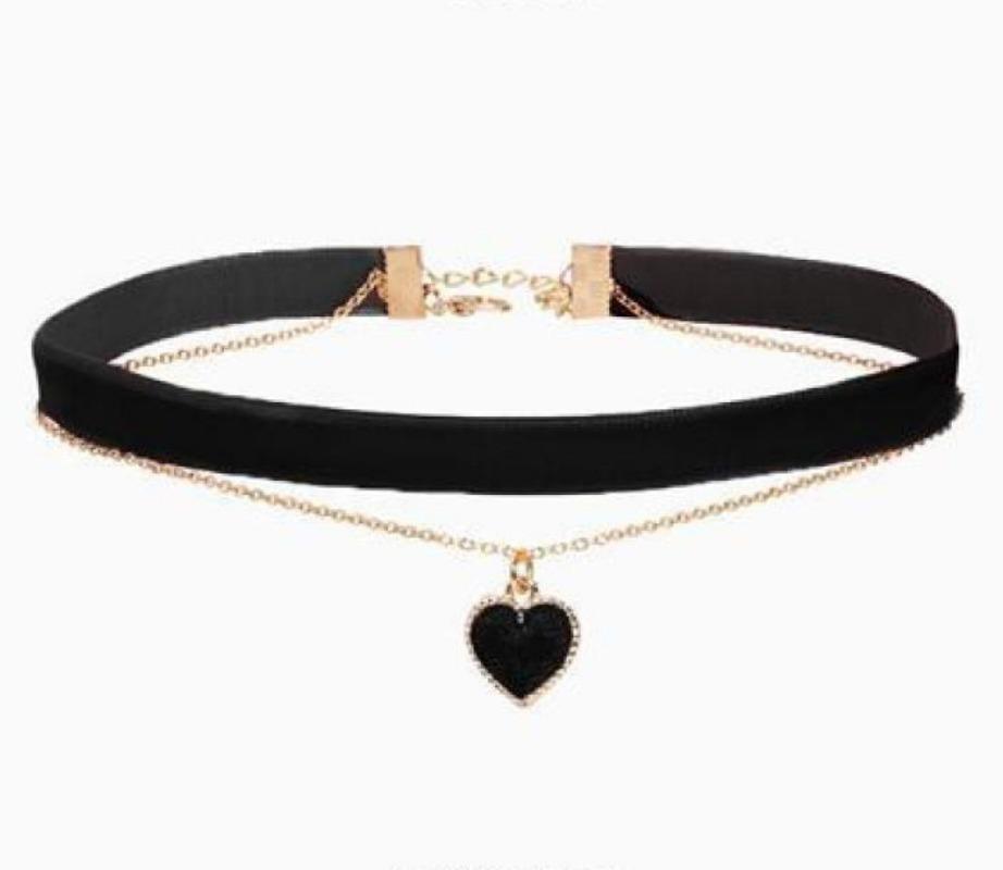 Christmas New Year Red Pendant Girl Vintage Velvet Choker Necklace Personality Sweet Love Collarbone Chain Necklace
