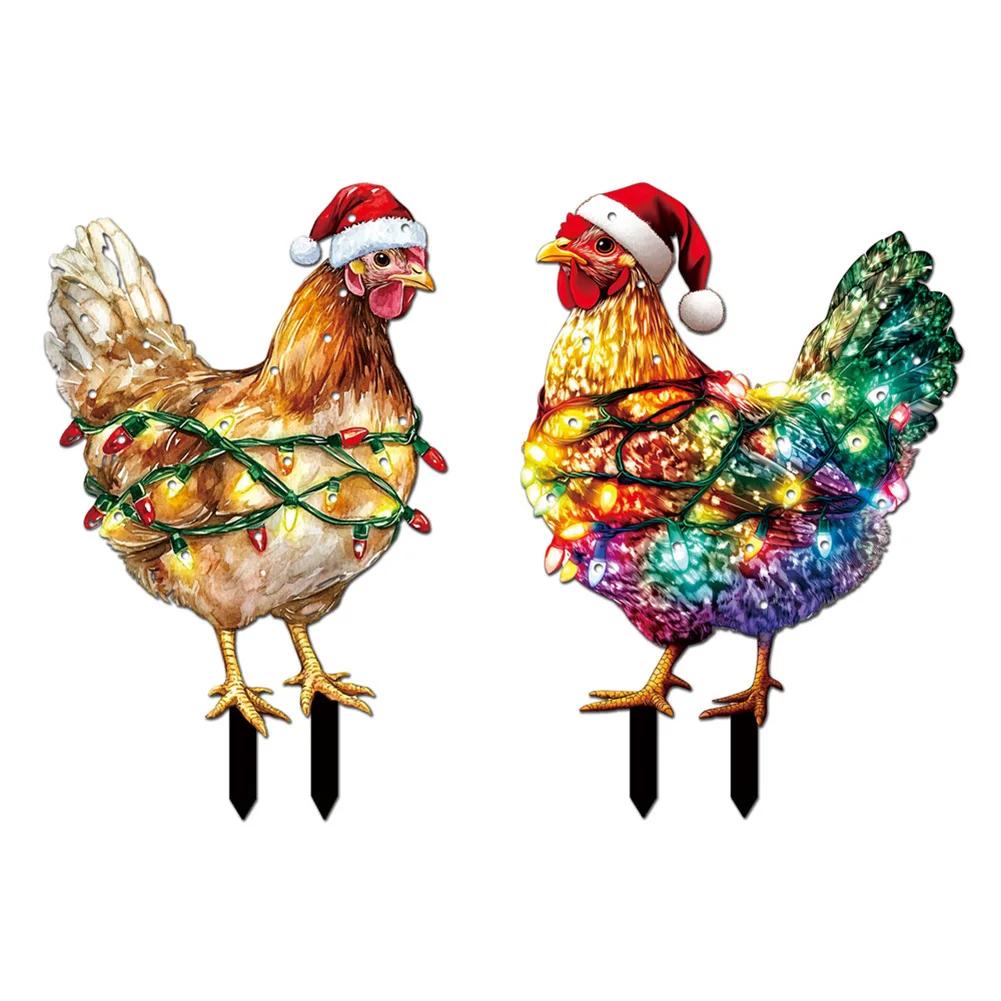 Christmas Decoration Christmas Yard Decor 2 Pieces Holiday Garden Decorations All-in-one Decoration Kit Complete Holiday Set