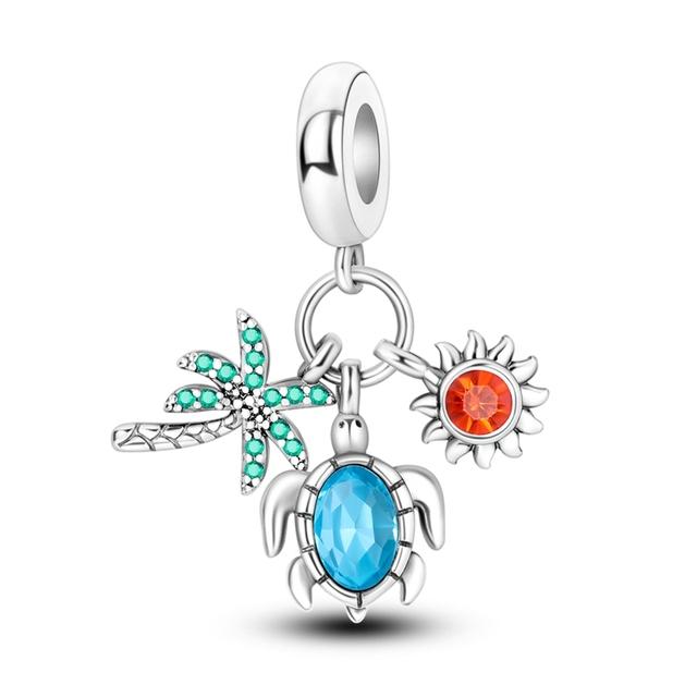 925 Sterling Silver Charms Beads Animal Pendant Dangle Fit Necklace Bracelet Gift Women Party