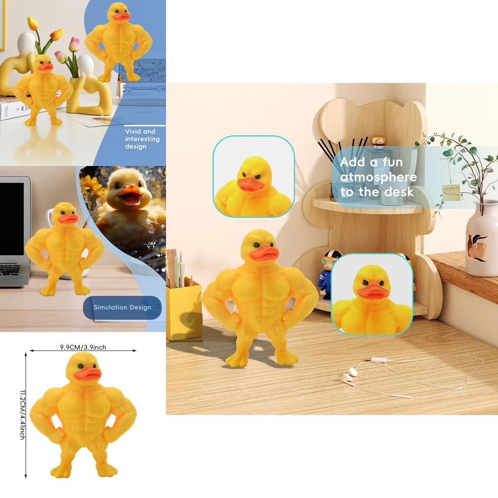 Muscle Small Yellow Duck Novelty Desk Accessory Gift For Living Room And Workspace